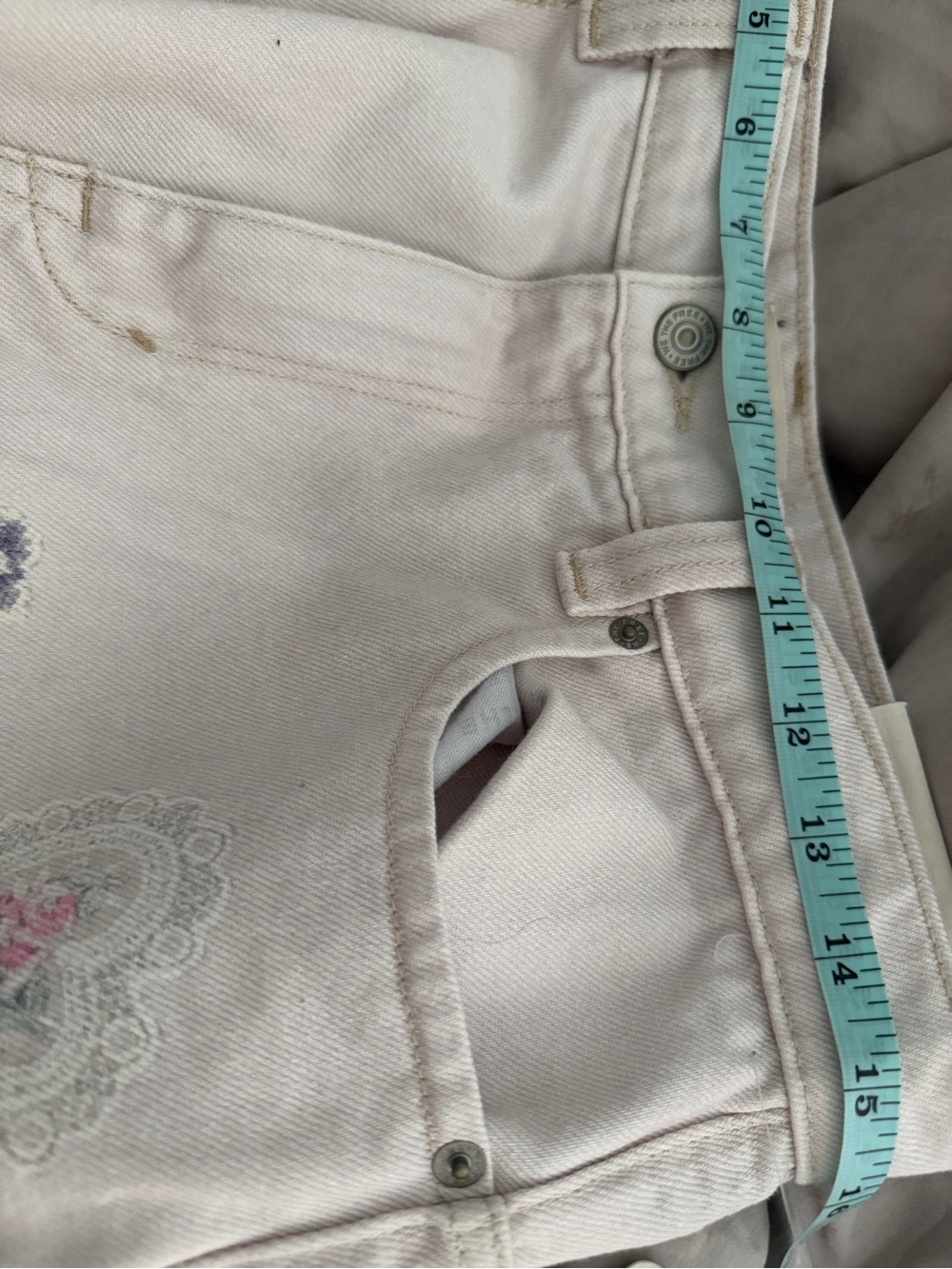 We The Free Illusions straight-leg printed jeans in the heirloom ivory,nwt, sz29 - Picture 11 of 13